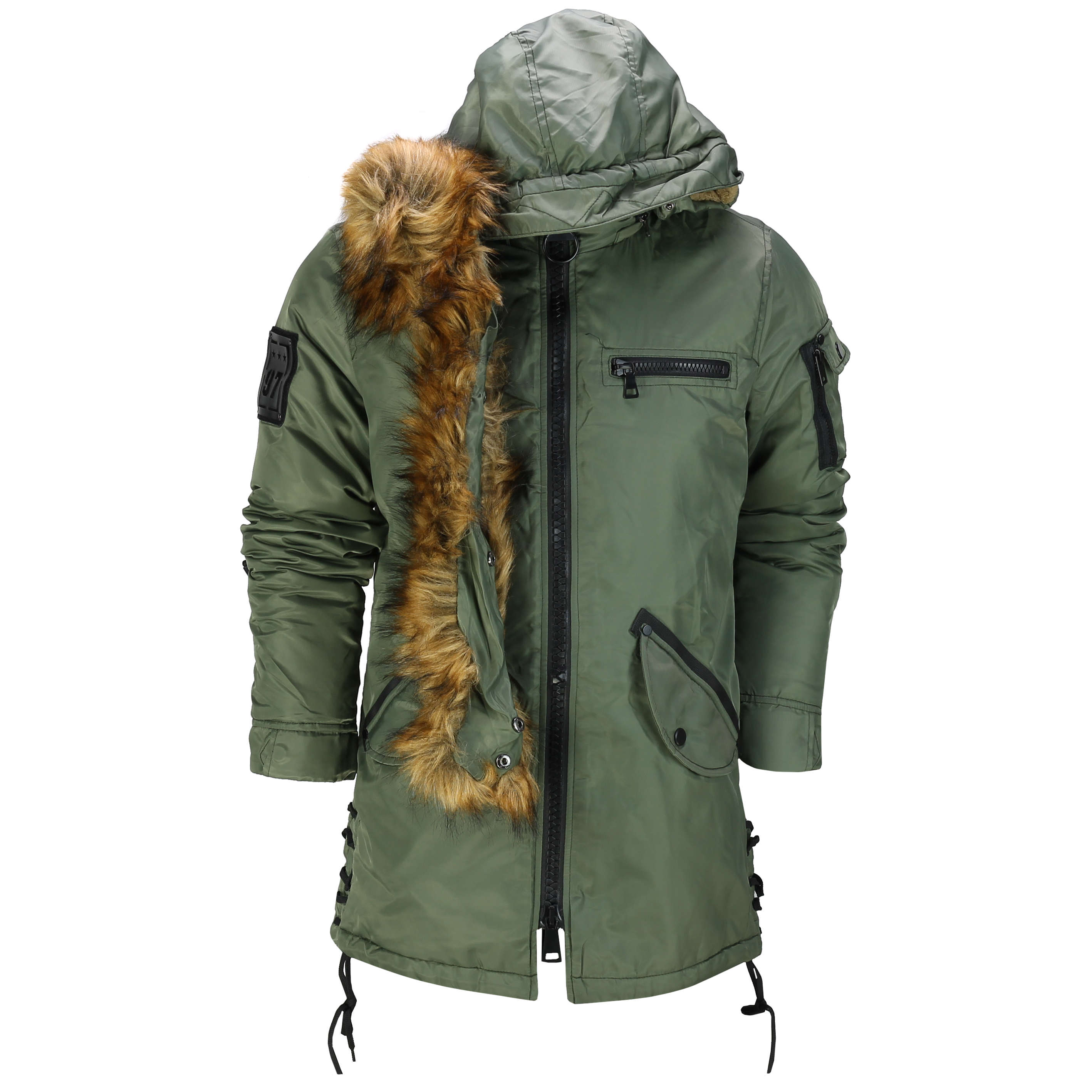 parka coat with fur trim